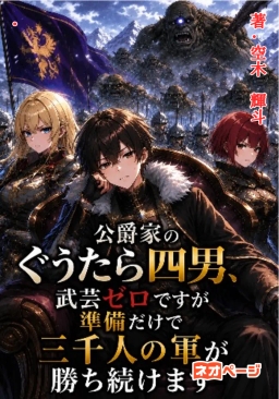 公爵家のぐうたら四男、武芸ゼロですが準備だけで三千人の軍が勝ち続けます